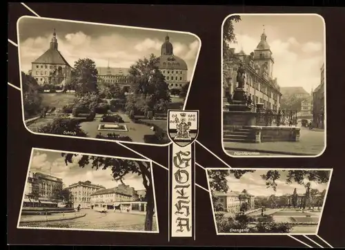 Ansichtskarte Gotha DDR Mehrbildkarte mit Ortsansichten und Schloss 1962
