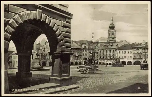 Postcard Trautenau Trutnov Marktplatz 1935