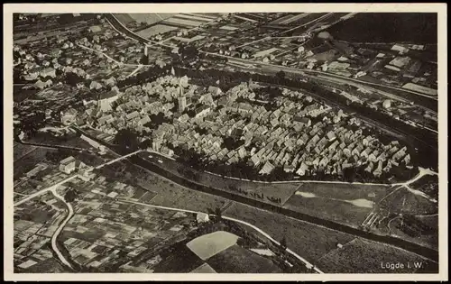 Ansichtskarte Lügde (Westfalen) Luftbild 1940