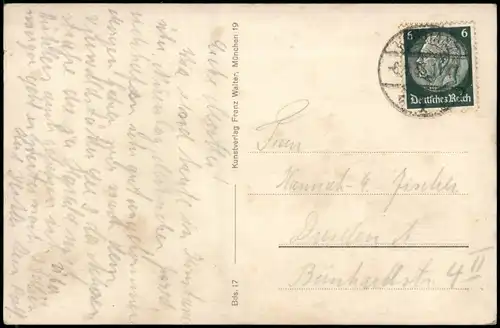 Ansichtskarte Meersburg - Konstanz - Autofähre Schiff 1933