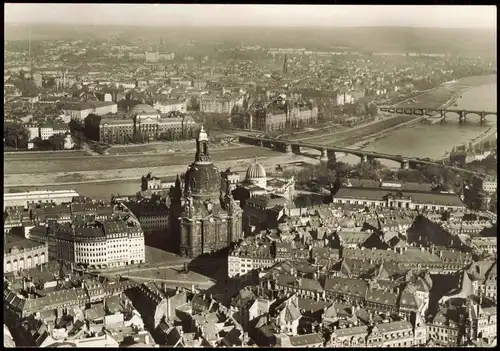 Dresden Luftbild von Oben, Blick zur Frauenkirche 1945/1978