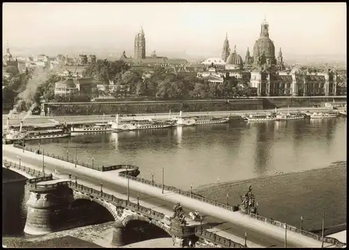 Dresden Dresden, Blick über die Carolabrücke zur Altstadt 1945/1978