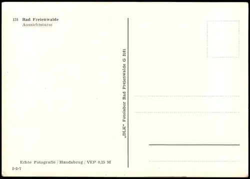 Ansichtskarte Bad Freienwalde Partie am Aussichtsturm zur DDR-Zeit 1970