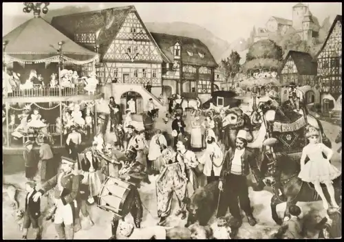 Sonneberg Deutsches Spielzeugmuseum Kirmes Darstellung, DDR AK 1979