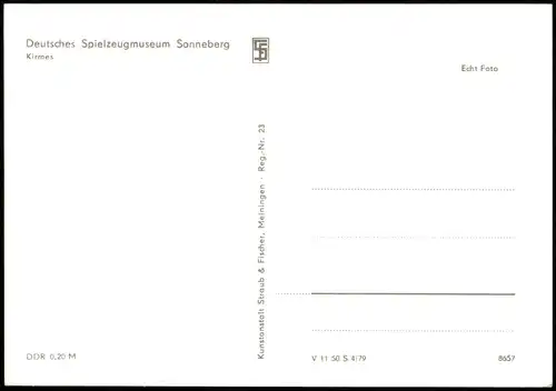 Sonneberg Deutsches Spielzeugmuseum Kirmes Darstellung, DDR AK 1979