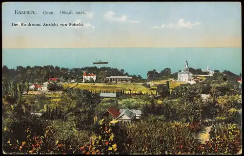 Sotschi Сочи | სოჭი Кавказъ. Сочи. Общій видъ. Der Kaukasus. 1914