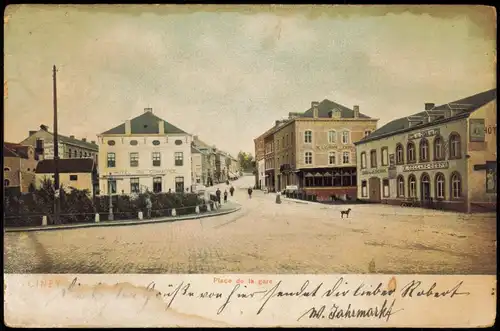 Postkaart Ciney Ciney Place de la Gare 1905