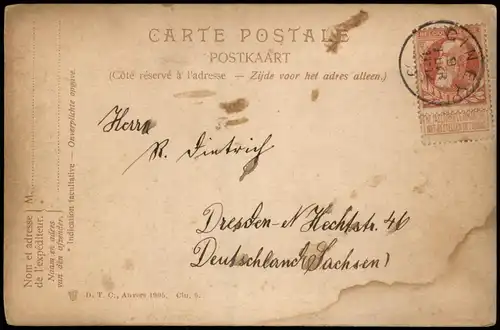 Postkaart Ciney Ciney Place de la Gare 1905