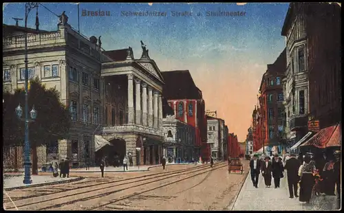 Postcard Breslau Wrocław Schweidnitzer Straße 1919