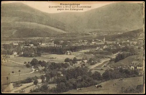 Postcard Krummhübel Karpacz Querseiffen gegen den Eulengrund 1916