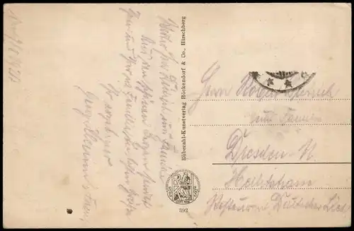 Postcard Krummhübel Karpacz Querseiffen gegen den Eulengrund 1916