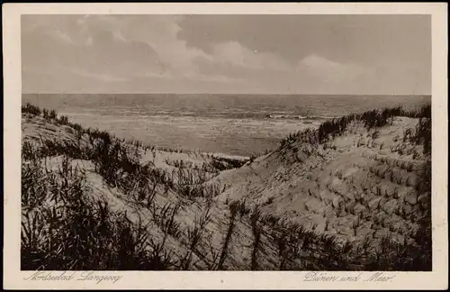 Ansichtskarte Langeoog Dünen und Meer 1928