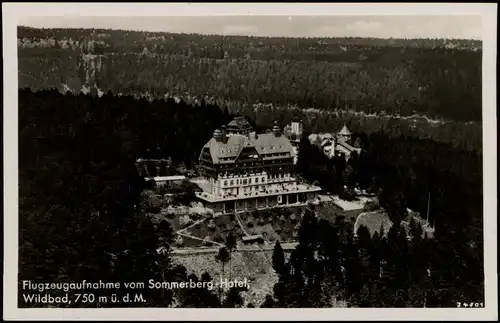 Ansichtskarte Bad Wildbad Luftbild Flugzeugaufnahme vom Sommerberg Hotel 1932