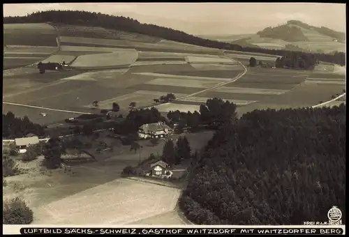 Waitzdorf-Hohnstein (Sächs. Schweiz) Luftbild Gasthof 1932 Walter Hahn:10044