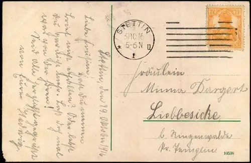 Postcard Stettin Szczecin Kaiser Wilhelmplatz 1916