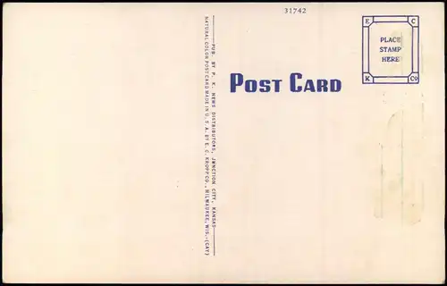 Postcard Fort Riley Kansas Carpenter Court Fort riley 1950