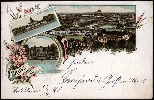 Ansichtskarte Potsdam Marmorpalais, Totale 1895