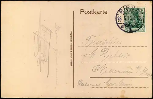 Ansichtskarte Riesa Partie am Stadtpark 1912