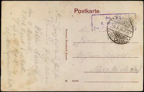 Ansichtskarte Kassel Ständeplatz 1918  gel. Feldpost