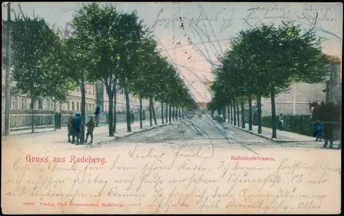 Ansichtskarte Radeberg Bahnhofstraße 1902