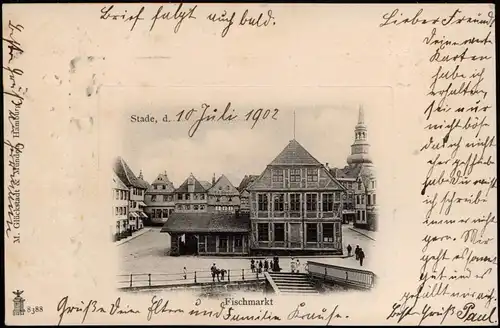 Ansichtskarte Stade Stood Fischmarkt 1902 Prägekarte