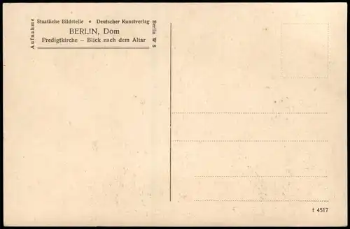 Ansichtskarte Mitte-Berlin Dom Predigtkirche Blick nach dem Altar 1920