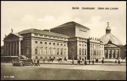 Ansichtskarte Mitte-Berlin Staatsoper Unter den Linden 1928/1980