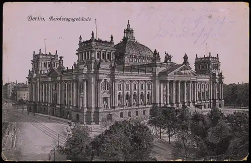 Ansichtskarte Berlin Reichstag 1916  gel. Feldpoststempel