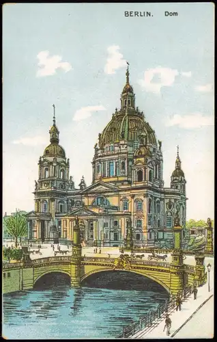 Ansichtskarte Mitte-Berlin Berliner Dom als Künstlerkarte 1910