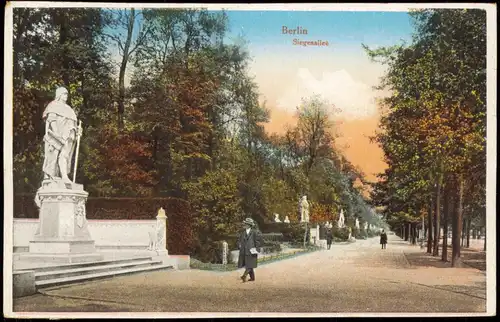 Ansichtskarte Tiergarten-Berlin Siegesallee, Denkmal, Park-Anlage 1910