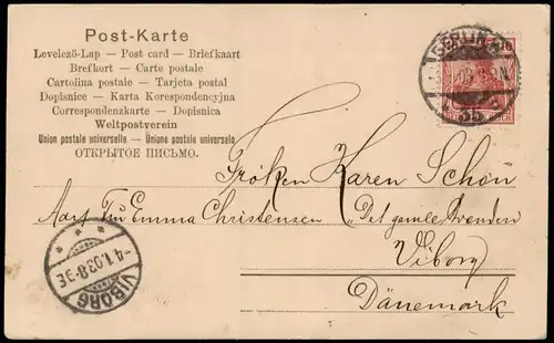 Ansichtskarte Mitte Berlin Rotes Rathaus   1903   gel VIBORG (Ankunftsstempel)