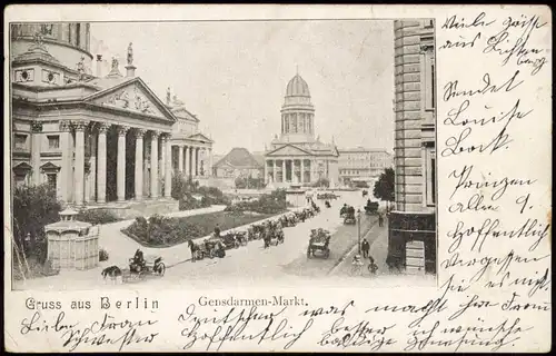 Ansichtskarte Berlin Gendarmenmarkt 1903   gel EBERSWALDE (Ankunftsstempel)