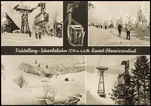 Oberwiesenthal DDR Mehrbildkarte Fichtelberg-Schwebebahn  Erzgebirge 1974