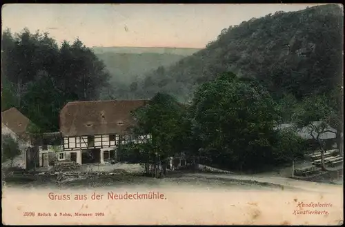 Ansichtskarte Klipphausen Neudeckmühle im Saubachtal 1907