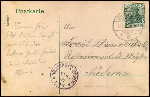 Ansichtskarte Klipphausen Neudeckmühle im Saubachtal 1907