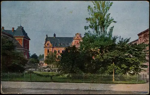 Ansichtskarte Zwickau Albertplatz mit Postamt. 1923