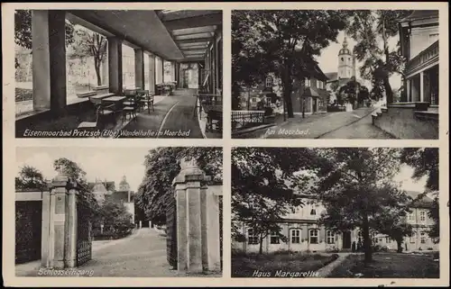 Pretzsch (Elbe)-Bad Schmiedeberg Wandelhalle, Straße, Schloß 1932