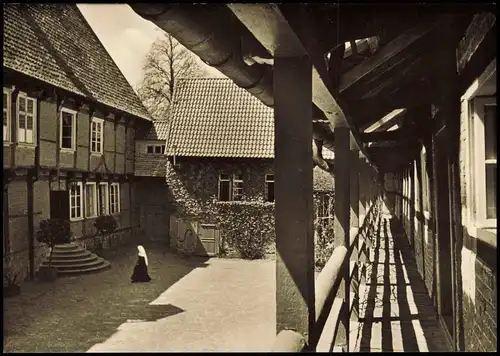 Dinklage Ortsansicht Benediktinerinnenpriorat St. Scholastika 1960