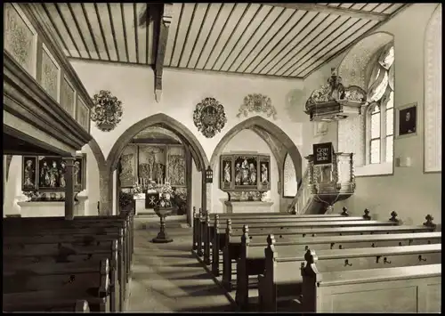 Detwang-Rothenburg ob der Tauber Kirche St. Peter und Paul Innenansicht 1960