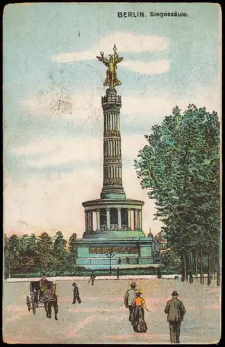 Ansichtskarte Mitte-Berlin Siegessäule (Künstlerkarte) 1910