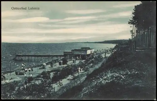 Ansichtskarte Lubmin Seebrücke - Strand 1924