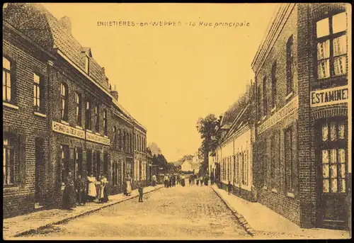 CPA Ennetières-en-Weppes La Rue principale 1916  gel. Feldpost Rekruten Depot