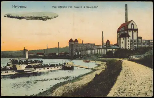 Heidenau (Sachsen) Papierfabrik von Krause & Baumann Flugwesen - Zeppelin 1912