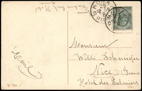 Neujahr Sylvester New Year KInder Sektflasche Glücksschweine 1908