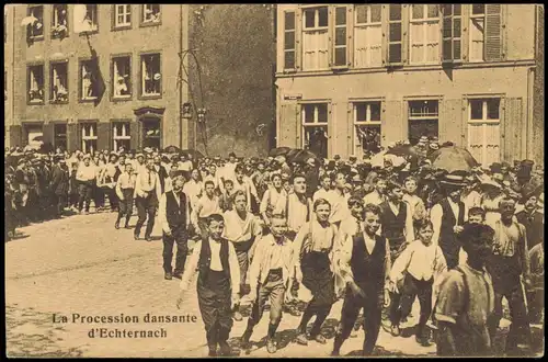 Postcard Echternach La Procession dansante - Luxembourg 1922