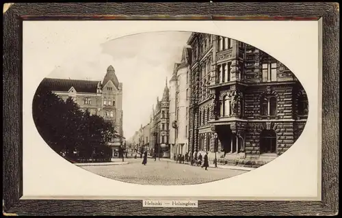 Helsinki Helsingfors Helsingfors. Straßenpartie 1909 Passepartout