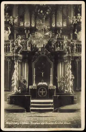 Hirschberg (Schlesien) Jelenia Góra Inneres der Gnadenkirche. Altar. 1936