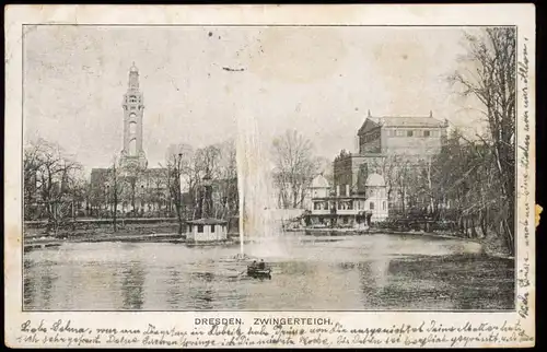 Ansichtskarte Innere Altstadt-Dresden Zwingerteich Fernheizkraftwerk 1905