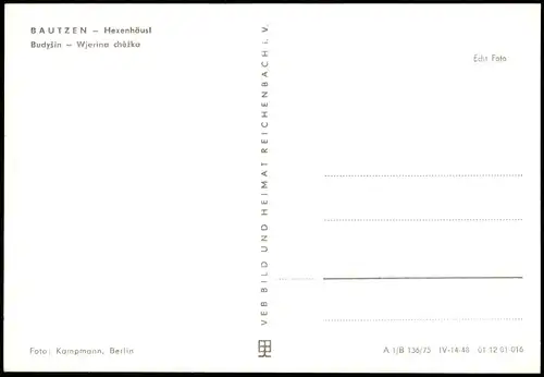 Bautzen Budyšin DDR AK Partie am Hexenhäusl Budyšin Wjerina chěžka 1975