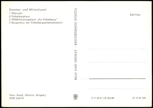 Oberwiesenthal DDR Mehrbildkarte mit Umland- und Stadtteilansichten 1982